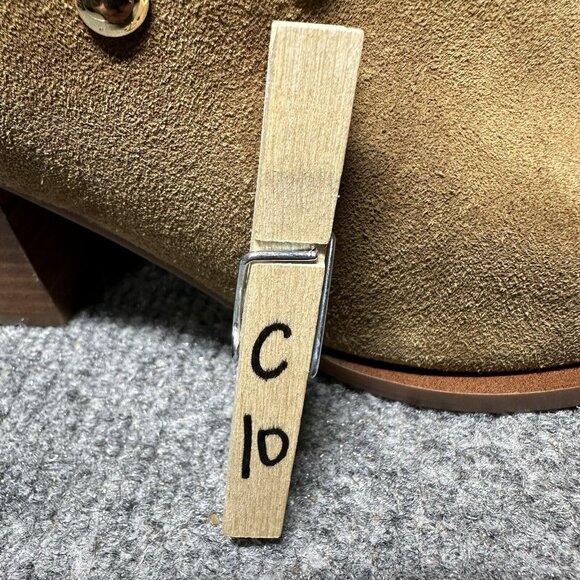 Coach Paline Bootie Women’s 10 Tan Suede Chelsea Pull On Block Heeled - Picture 11 of 11